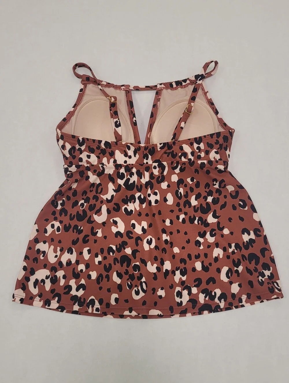 Kona Sol Leopard Print High Neck Keyhole Tankini